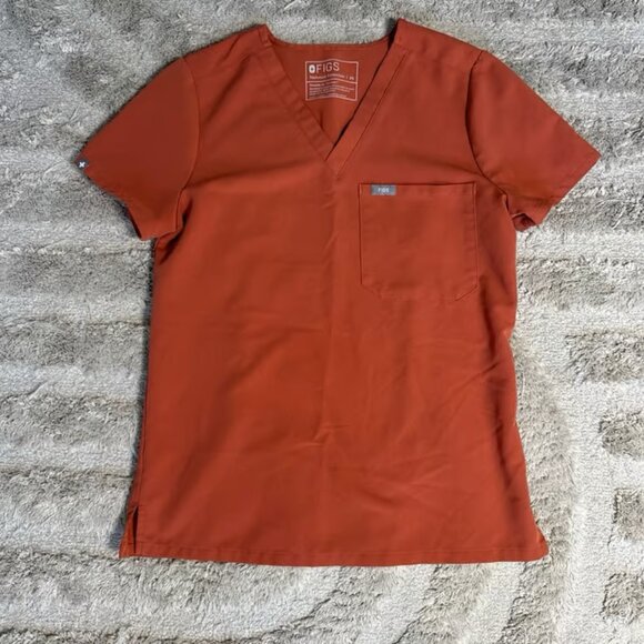 Figs Women's Scrub Set in Rust and Pink - Picture 2 of 6